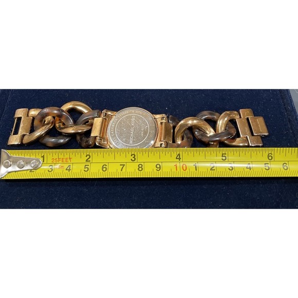 MICHAEL KORS RUNWAY TWIST ROSE GOLD TONE+ACRYLIC TORTOISE CHAIN WATCH MK-4273 - Picture 6 of 6
